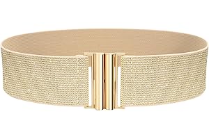 VONMELLI Ampie Cinture Elastiche Donna, Retrò Cintura Donna Trimmer in Vita Moda Cintura Elastica Regolabile con Fibbia per Abiti Vestito Jeans