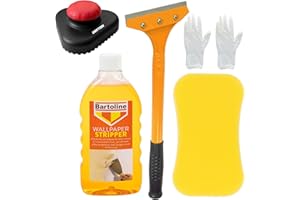 SWIFLEE AND CO Wallpaper Stripper Set - Bundle with Wallpaper Stripper, 4 Inch Wallpaper Remover, Large Sponge, Wallpaper Scorer and Pair of Gloves - Suitable for All Types of Wallpaper Removal