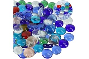 Litimkat Pépites de Verre colorées, 800g de décoration de Pierres de Verre, Pierres moldues, décoration de Pierres de Verre, Transparentes,Cailloux Aquarium (Environ 170 pièces)