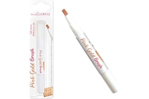 SCRAP COOKING ScrapCooking - Stylo Pinceau Alimentaire Or Rose - Feutre Pink Gold Brush pour Pâtisseries, Gâteaux, Desserts, Macarons, Déco Assiettes - Encre Comestible Colorant Décoration - 7105