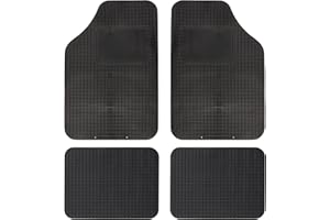 OWIJI Tappetini Auto Gomma Universali Set 4 Pezzi Anteriore e Posteriori Pedali Antiscivolo Abitacolo PVC Plastica