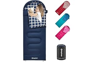 KingCamp Kids Sleeping Bag with Flannel Lining for Cold Weather, 3-4 Season Sleeping Bag for Teens, Youth, Kids, Boys, Girls, Camping, Hiking, Backpack,