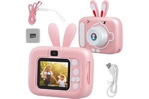 WAKERUG Kids Camera Digital Camera, 20MP Kids Digital Dual Lens Camera with 2 Inch IPS Screen, 1080P HD Video, 32GB SD Card, Childrens Camera Toy Birthday Gifts for Boys Girls 3-12 Year Old
