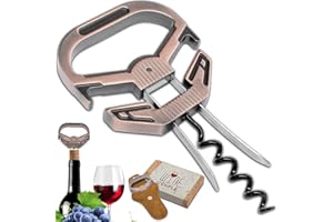 LUCYLANKER Wine Bottle Opener, 3 in 1 Ah So Wine Opener, Old Wine Corkscrew, Wine Bottle Opener for Brittle Corks, Bottle Opener for Wine Connoisseurs, Gift for Wine Lovers (Red Copper - Smooth)
