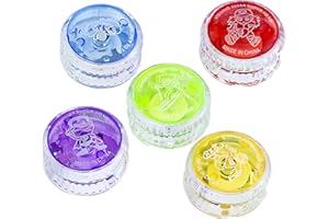 XLTXWD 5PCS Light Up Yoyo for Kids, Flashing Responsive Yoyo for Toys with Colorful LED Lights for Beginners, Party Favors, Fun Trick Play & Skill Development (Random Style)