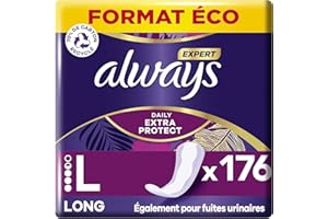 Always Expert Long Protège-slips 8x22 Unités, Extra Protection Au Quotidien, Retiennent Les Odeurs, Aussi Pour Les Premiers Signes De Fuites Urinaires