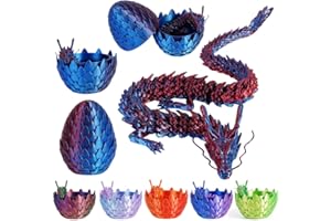 FANGHENG 3D Dragon Egg Articulating Gemstone Crystal Dragon Figurine 3D Eggs with Inside Autism Toys Egg Toy for Anxiety Relief Flexible Joints Home Desk Decor Desk Toys Dazzling tri-colour (Laser Blue Red)