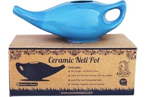 ANCIENTIMPEX Ancient Impex Keramik Neti Pot 270ml (Himmelblau) | Natürliche Nebenhöhlen & Allergie Linderung | Ayurvedischer Jala Neti Topf zur Nasenreinigung & Verstopfungslinderung | Wiederverwendbarer & einfach