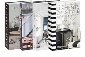 4 Pack Decorative Faux Books Set for Home Aesthetic - Luyseyha Fake Hollow Books Decor for Bookshelf Coffee Table, Living Room, Bedroom