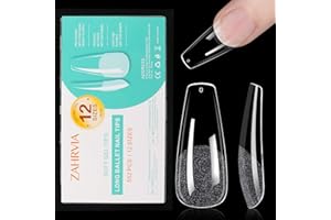 ZAHRVIA 552PCS Tip Unghie Finte Nail System Form Acrilico Cercueil sistema per unghie Strumenti per manicure,12 Diverse Unghie Per Ragazze Donne Dhe Fanno Manicure (Long Coffin)
