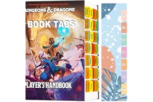 TINGYI Index-Tabs für D&D 2024 Spielerhandbuch (Buch nicht im Lieferumfang enthalten), 84 D&D-Core-Regelbuch, farbcodierte, transparente PVC-laminierte Reiter, doppelseitiges Inhalts-Design und langlebige