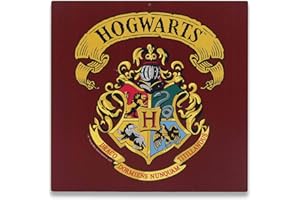 Open Road Brands Targa in metallo con stemma di Hogwarts, stile vintage, decorazione da parete per la casa