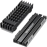 GRAUGEAR Dual Aluminum Heatsink for M.2 NVMe SSD (2280), Passive, 2 x M.2 Cooler Kit, 1 x Suitable (5mm) for PlayStation5, 4 