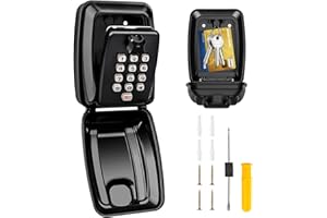VZOXL Key Safe, Key Safe Wall Mounted Police Approved, Key Lock Box Outdoor, Large Key Lock Box with Resettable 12-Digit Code Key Safe Box with Weatherproof Cover Security Key Box for Outside Home Office