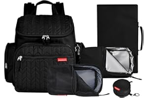 Bebamour Changing Bag with Baby Changing Mat, Mesh Bag, Insulated Bag, Large Baby Changing Bags