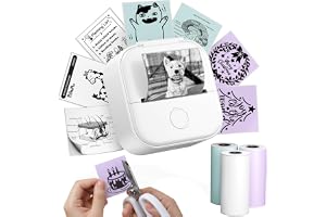 Phomemo Miniskrivare, T02 miniskrivare för | Bärbar etikettskrivare med AI-driven app, termisk skrivare för studieanteckningar, dagbok
