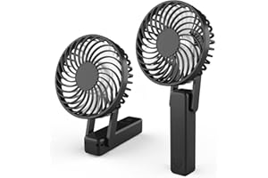FOTFLACE Handventilator, Tragbarer Mini Ventilator USB Wiederaufladbarer Ventilator, 3 Geschwindigkeiten Taschenventilator Faltbarer Ventilator Lüfter für Büro Camping Unterwegs-Schwarz