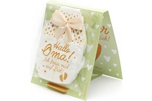 ‎GOLDPRINTZ goldprintz I Du wirst Oma Geschenk I Aufstellkarte mit goldig bedruckter Windel I Schwangerschaft verkünden I Wir bekommen ein Baby verkünden I Baby Verkündung Schwangerschaft I Babynews verkünden