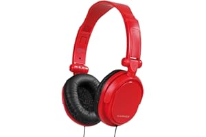 Vivanco DJ 20 Stereo On Ear Kopfhörer faltbar (drehbar, DJ-Style, 1,8m Kabellänge) rot