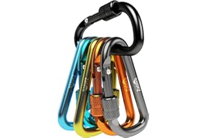 ‎ZALAVA Zalava Neu Mini Schlüsselanhänger Karabiner, 6 Pcs Karabiner mit Schraubverschluss Aluminium Mehrfunktionale 6cm Karabinerhaken für Camping, Angeln, Wandern Oder Reisen