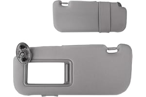 FIYFIOW Pare-Soleil Intérieur De Voiture avec Miroir Gris Beige Compatible Toyota Auris et Corolla 2007-2013 Panneau de Pare-Soleil Gauche Droite Côté Conducteur Passager Moderne et Élégant