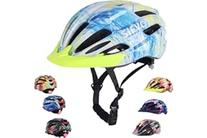 Kids Bike Helmet, SIFVO Kids Helmet Cool Boys and Girls Bike Helmet with Safety Light Age 5-14 Adjustable & Lightweight Bike Helmets for Kids Youth Bike Helmet Multi-sport 50-57cm