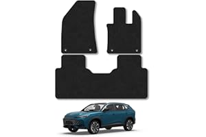CAR MAT CO Car Mats Compatible with MG HS Manual (2024+) Tailored Fit Black Carpet Car Floor Mats Set Accessory Custom Fit 4 Pieces - Water Resistant, Anti Slip Backing & Black Binding Trim Edge