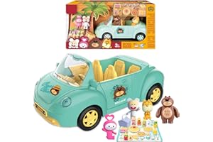 COO11 Kids Convertible Car Toy, Picnic Car with 4 Dolls, Suitable for 3+ Years Kids