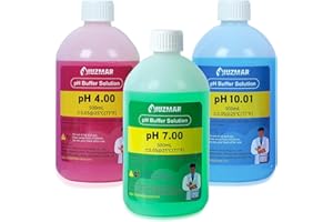 UIUZMAR pH Calibration Solution, pH 4.00/7.00/10.01 500ml Solution Each, pH Probe Buffer Calibration Solution with Container (30ml*3) for pH Meter, pH Tester, pH Monitor, pH Probe, pH Electrode