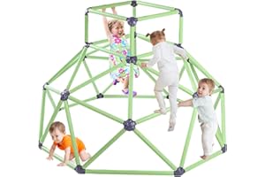 YULEYU 6FT Climbing Dome, Geometric Tower Climber Playset, Toddler Climbing Frame Jungle Gym Supports 500LBS Load-bearing Capacity, Outdoor Play Equipment for Kids Age 3+ (Green)