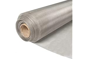 bimiti Fly Screens Roll 304 Stainless Steel Woven Tear Resistant Cuttable Wire Mesh Roll for Door Patio Screens Cabinet 1.2m (W) x 30m (L) 0.15mm Wire Diameter, 20Mesh, 1.2 x 30m