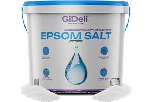 GiDeli Epsomsalt 10 kg i Hink - Rent Magnesiumsulfat, Farmakvalitet | Bittersalt för fotbad och fullbad, muskelavslappning, heptahydrat, för kroppsvård, peeling och trädgård, oparfymerad