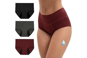 INNERSY Culotte Menstruelle Flux très Abondant Taille Haute Slip de Règle Fibre de Bambou Lot de 3