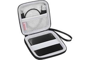 BOVKE Custodia da viaggio per disco rigido per Crucial X10 Pro / X9 Pro SSD portatile 1TB 2TB 4TB USB 3.2 unità esterne a stato solido, tasca extra mesh per cavi USB, nero