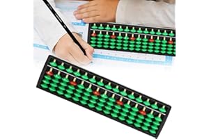 SEMINISMAR Abaco aritmetico tradizionale,Abacus,Bambini Matematica Strumento di calcolo educativo,Fyore Corridoio cinese vintage in legno a 15 cifre,Abacus Cinese Calcolatrice Telaio (Verde)