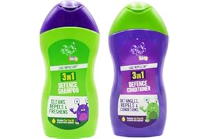 DMAS 3-in-1 Kids Lice Defence Shampoo & Conditioner Set – Tea Tree Oil Formula – Repels Head Lice, Detangles & Freshens – Gentle Daily Hair Care for Children