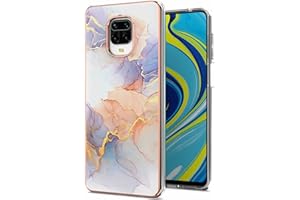 Miagon Mobile Phone Case for Xiaomi Redmi Note 9S, Slim Thin Shell Marble Series Cover TPU Bumper Scratch-Resistant Protective Case Gold Marble