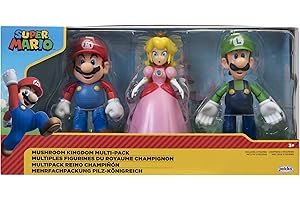 Jakks Pacific Nintendo Super Mario 3er Pack Mushroom Kingdom Diorama Set, 10 cm