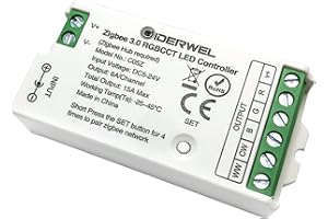 GIDEALED Smart ZigBee 3.0 RGBWW LED Strip Controller Dimmable Compatible with Hub Bridge,Echo Plus Alexa for APP/Voice Control 6 Wire RGBCCT RGBW LED Light Strip Ambiance Lighting(only a ZIGBEE Controller)
