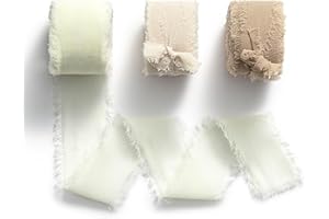 MORSUNBELA Cinta de gasa de 2,5 cm x 19 m, cinta decorativa de seda, para bodas, etc