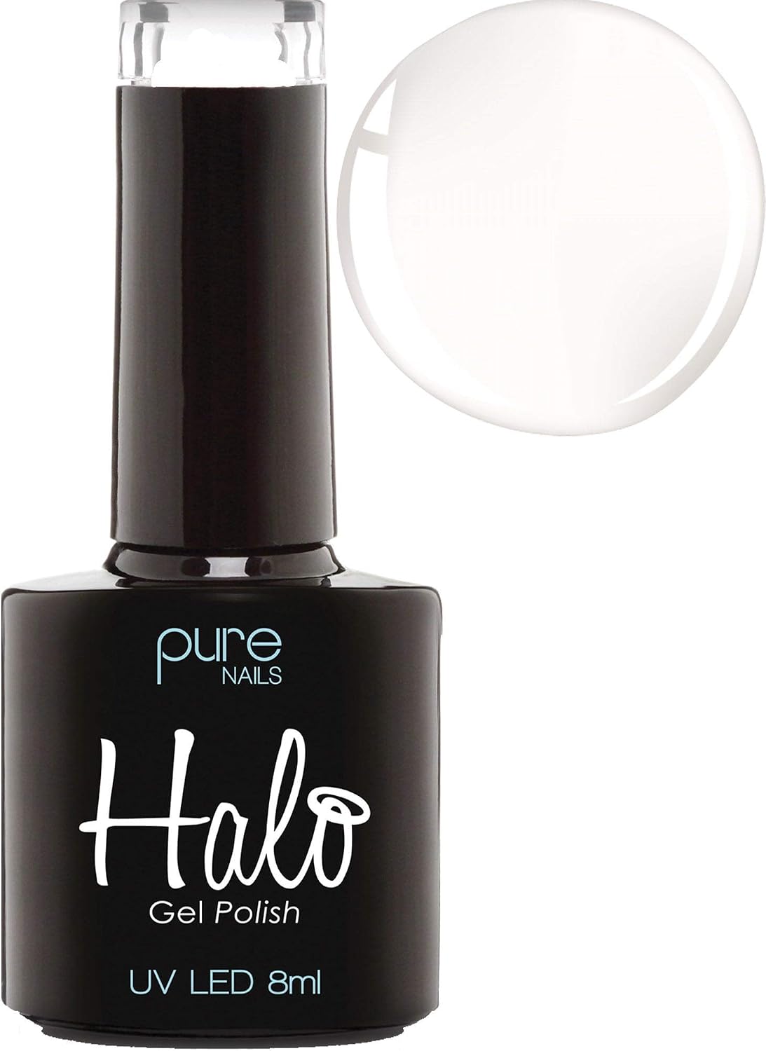Halo Gel Polish 8ml - French White. UV/LED Gel Nail Polish, Long Lasting & Easy To Apply. Nail Art Colours For Manicure & Pedicure. Gel Polish For Professional & Home Use.