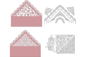 GLOBLELAND 2 Pezzi Fustella Pizzo Metallo Taglio Muore Angolo e Pizzo Taglio Muore Stencil Modello Fustelle per Stencil in Metallo per Carta Scrapbooking Decor