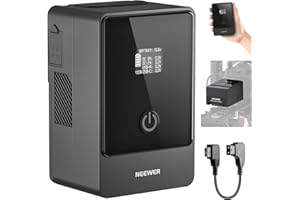 NEEWER Mini Batterie V Mount 6800mAh 99Wh 14,5V, Mini Batterie V-Lock avec PD 65W USB-C/D Tap/BP/USB A/Double Port DC/Écran OLED pour Appareil Photo Caméra,Compatible avec SmallRig BMPCC 4k 6k, PS099E