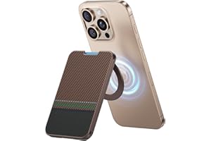 BENKS Porte-Cartes MagSafe et Support, Maintien 3 Cartes, Support Réglable Magnétique Wallet en Fibre Aramide Dupont Kevlar, Bloquant Les RFID, pour iPhone 16/15/14/13/12 Série, Prestige