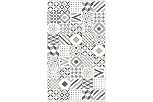 DobleUve Estudio Alfombra Vinílica Hidráulica 18 | Color Verde | 120x200 cm | Alfombra Cocina Lavable Antideslizante | Alfombra Vinilica Cocina | Alfombra Terraza Exterior | Alfombra Vinilo Salón