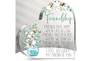 GYOUNGT Inspirational Gifts for Women, Friendship Gifts Acrylic Heart Friendship Gift Long Distance Relationship Gifts for Best Friend Gift Bestie (Green)