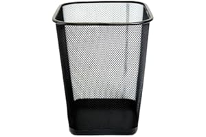 BEST HOUSE ANOTHER FINE PRODUCT Best House | Metal Mesh Bins | Square | 9 Litres | BLACK | Pack of 1 | Metal Wire Waste Basket Paper Bin | Lightweight and Sturdy Rubbish Bin | Ideal for Kitchen Home Office Living Room Bedroom