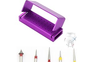 Baverta Disinfection Box - Disinfection Case Burs Block Holder Dental Autoclavable Box for Dentist Tool 30 Holes(Purple)