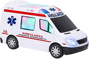 W'TOY- Ambulanza B/O Movimento Mistero Luci Suoni, Multicolore, 38188