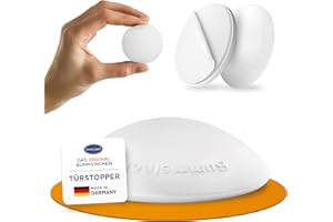 HOMEXPERT Bummsinchen Türstopper Wand Weiß selbstklebend [10 Stück] - Ø 40 mm - kleiner Wandpuffer für Wandschutz - Türpuffer Wand für Türanschlag, Türgriffschutz, Türklinken Stopper